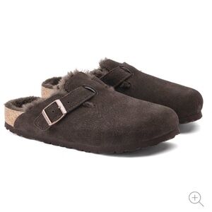 💕 BIRKENSTOCK Boston Shearling Suede Clog Slide 36 5/5.5 Mocha